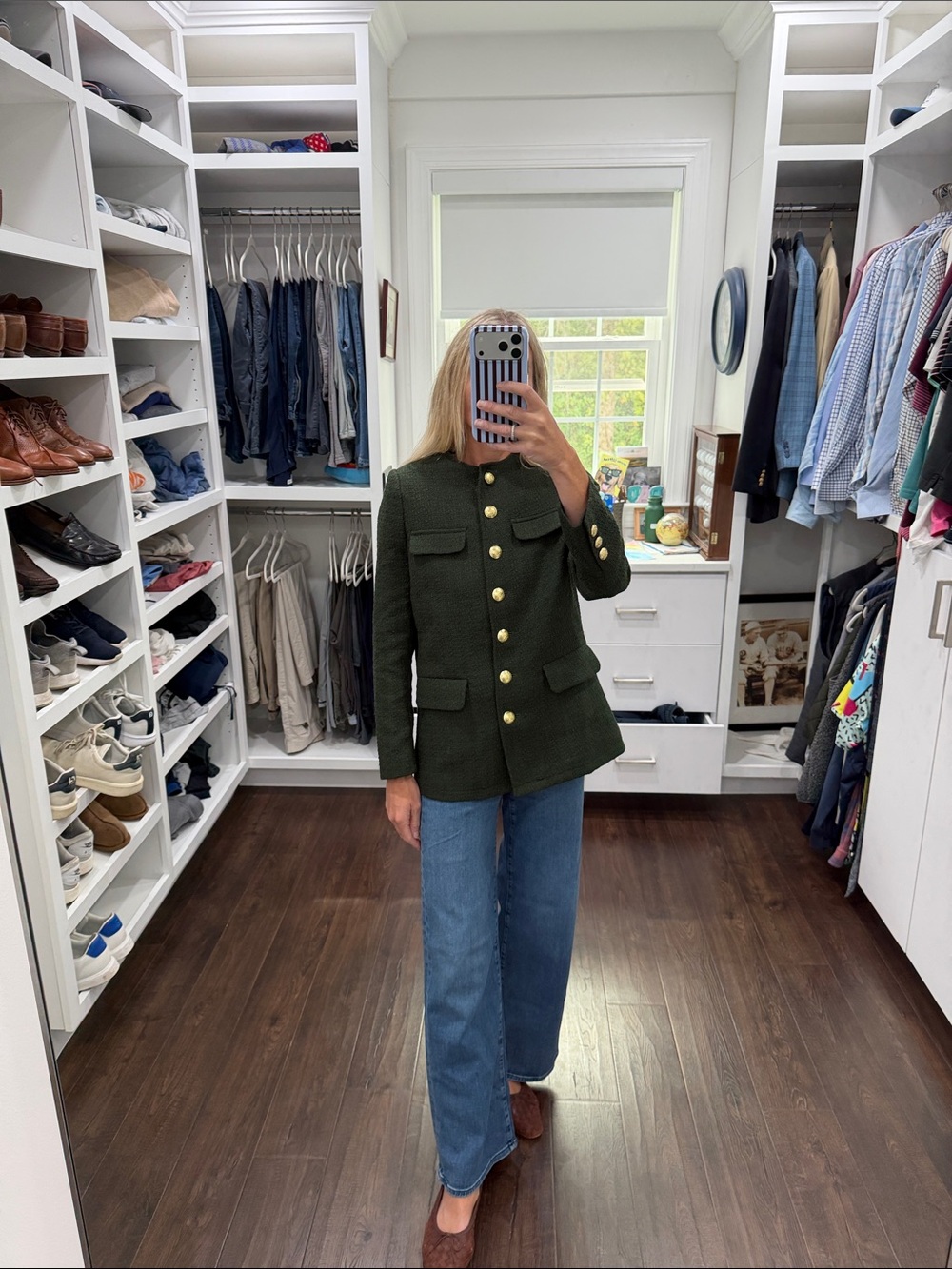 Pomander Place Classic Dark Green with Gold Button-Front Jacket XS NWT - Picture 2 of 6